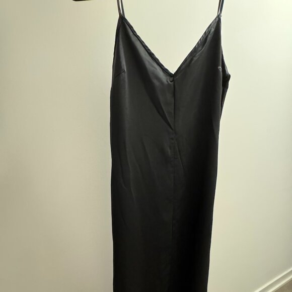 H&M Black Satin Slip Maxi Dress - Picture 1 of 1
